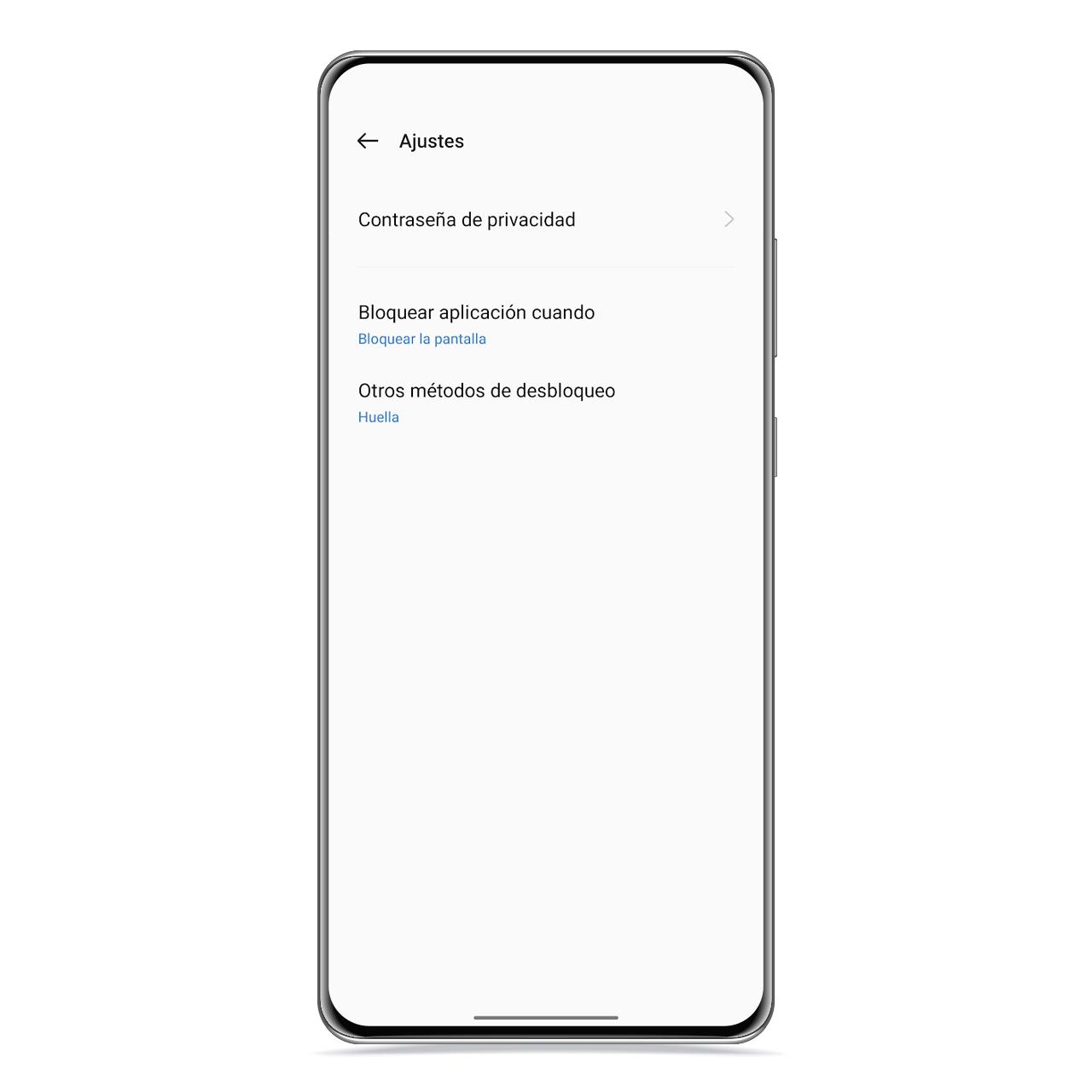 Contraseña de privacidad en realme