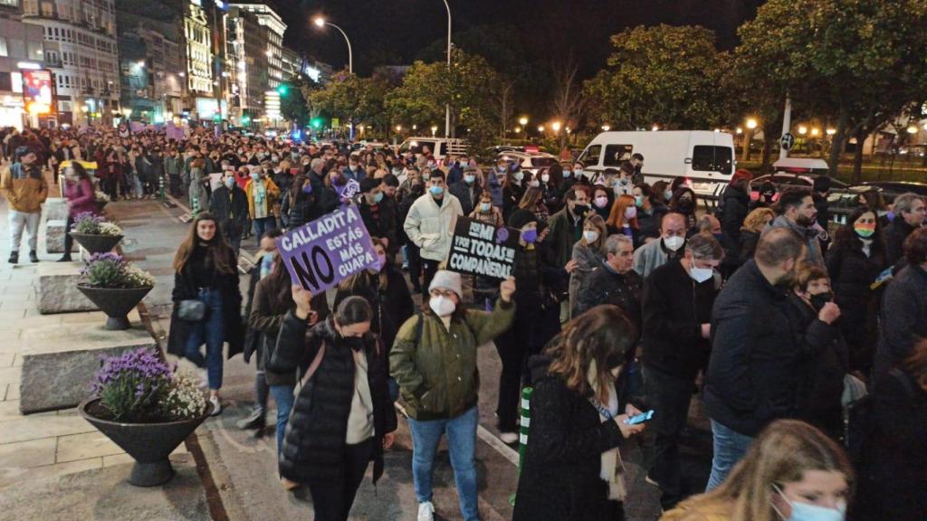 Manifestación por el 8M, Día Internacional de la Mujer, en A Coruña.