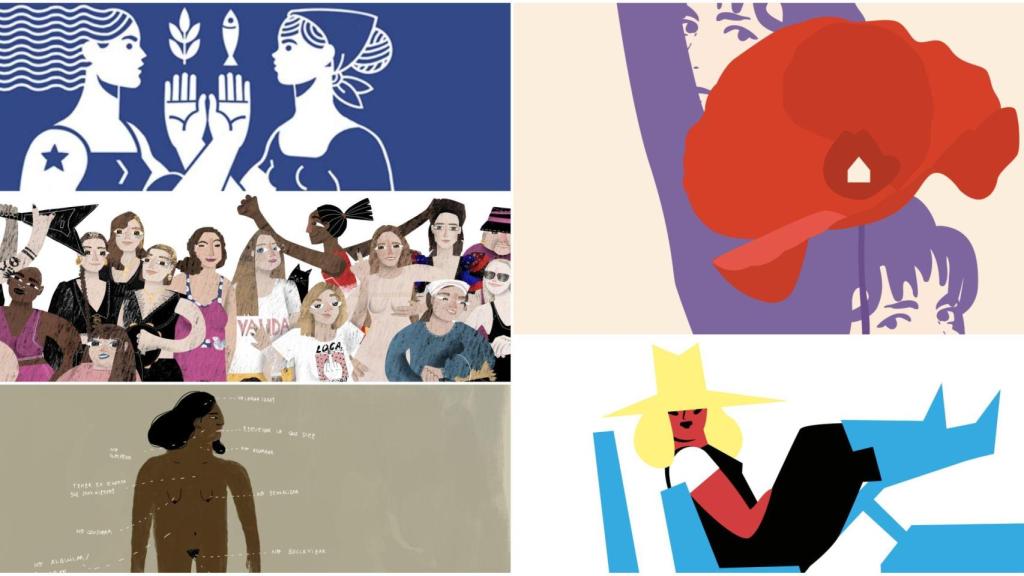 Ilustraciones temáticas del 8-M.
