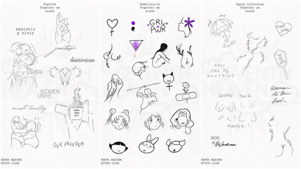 Tatuajes solidarios del Seventh Heaven.