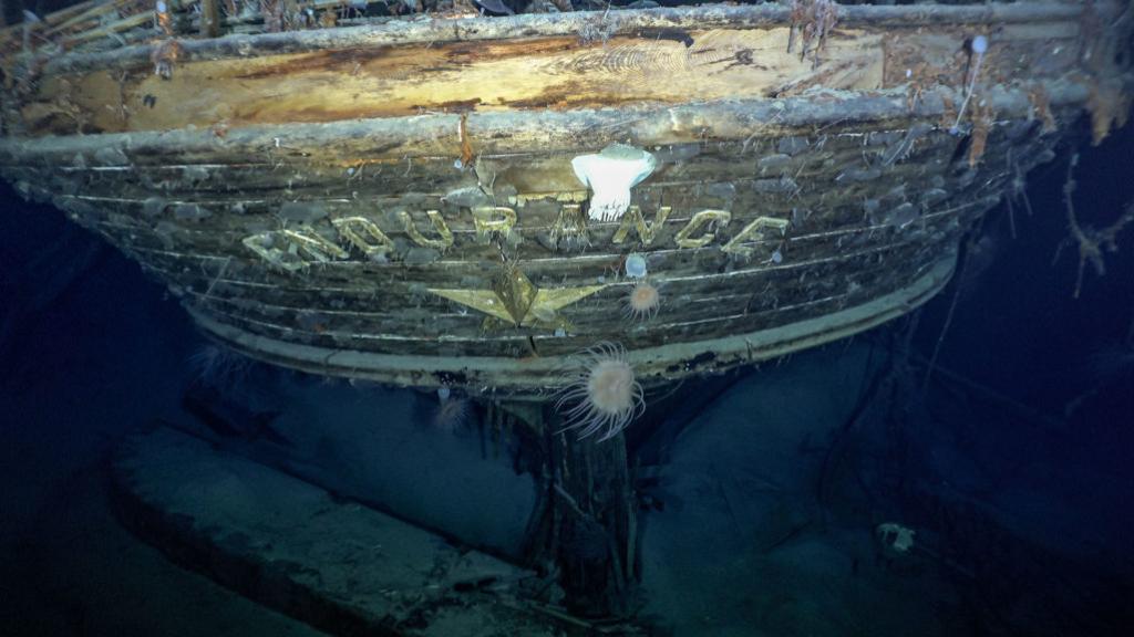 La popa del 'Endurance'. Foto:  Falklands Maritime Heritage Trust / National Geographic.