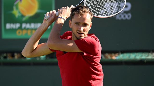 Daniil Medvedev, durante un entrenamiento de Indian Wells 2022