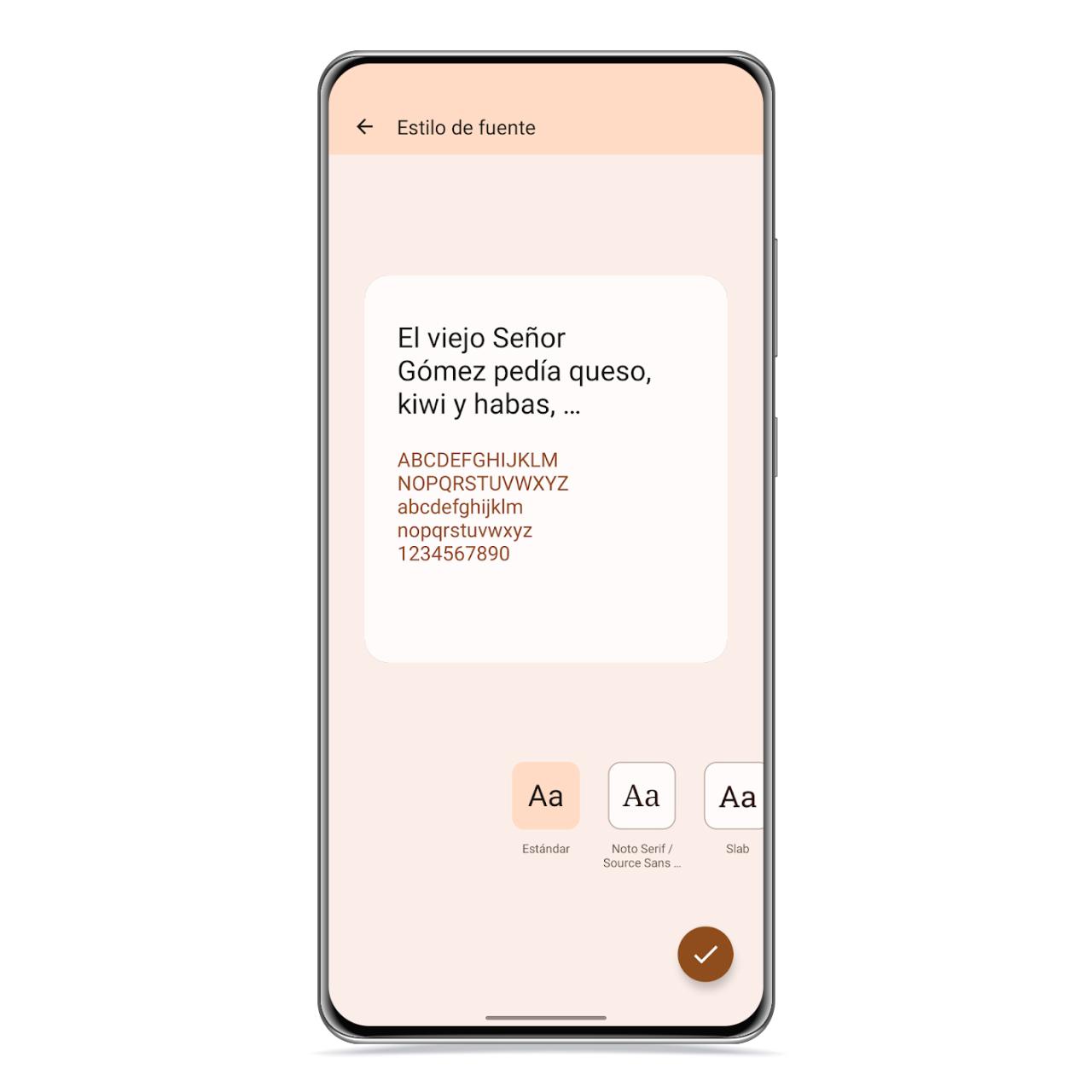 Fuente en Android 12
