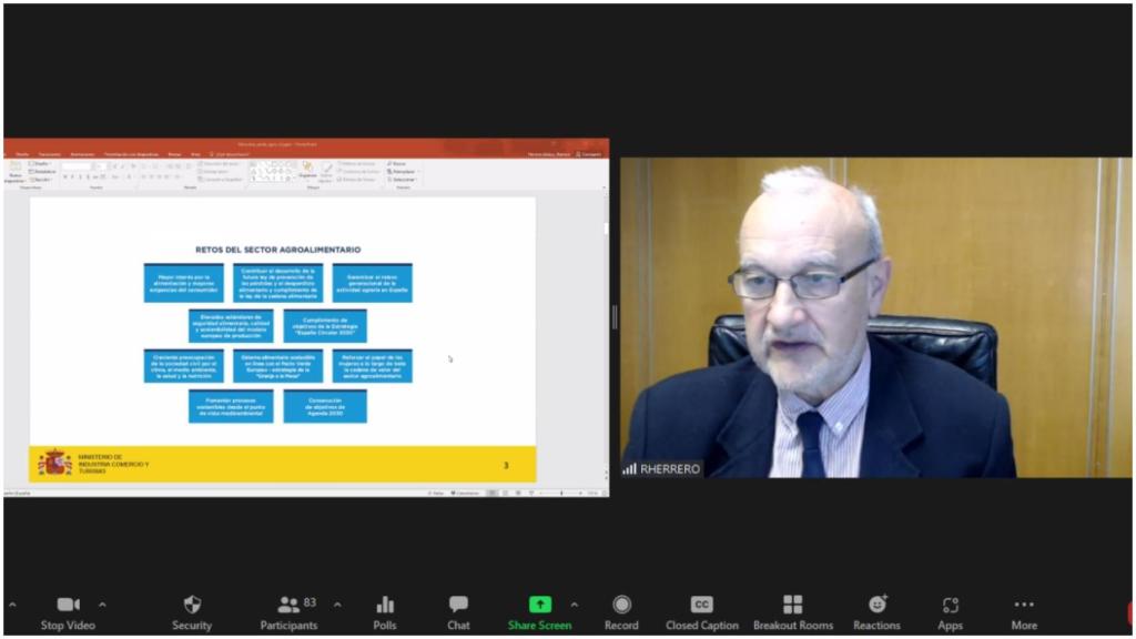 El webinar sobre el PERTE agroalimentario.