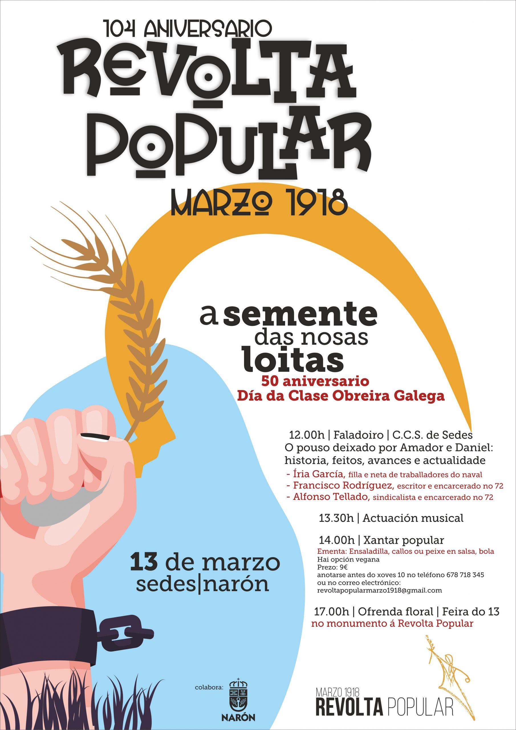 Cartel actos. Fuente: Comisión Revolta 1918.