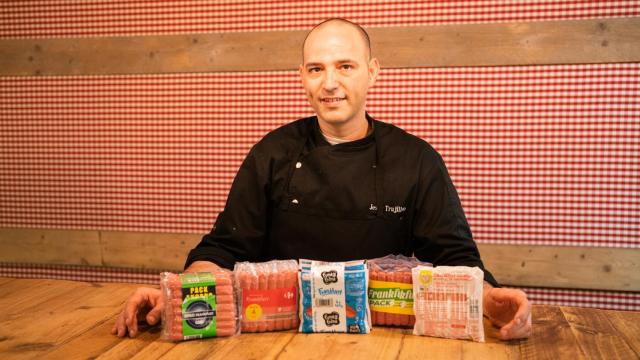 Los cinco paquetes de salchichas probados por Jesús Trujillano, chef del restaurante Caraba.