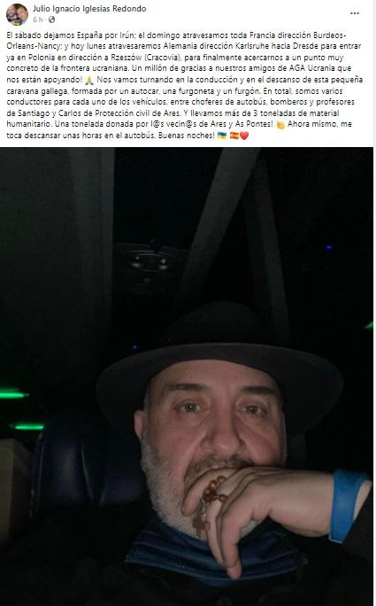 El regidor da cuenta del viaje en sus redes. Fuente: Facebook.