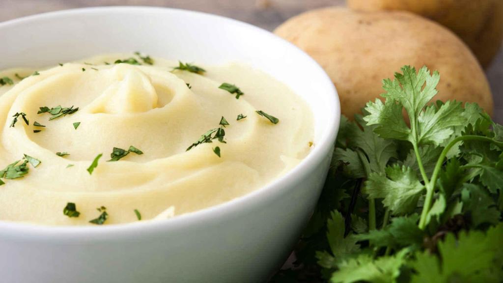 Puré de patata con perejil.