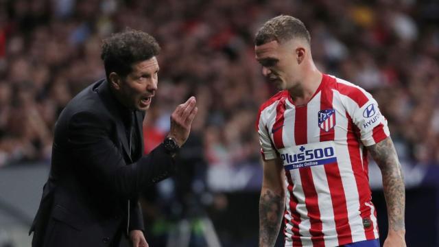 Simeone y Kieran Trippier, en el Atlético de Madrid