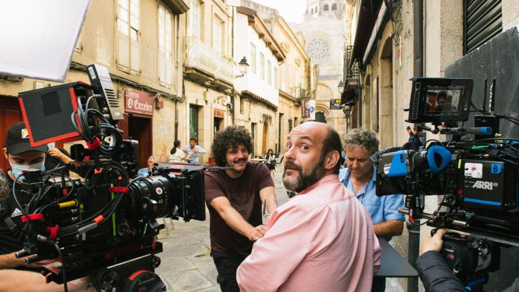 Imagen del rodaje de la película Cuñados.