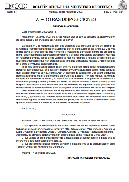 Disposición. Fuente: BOD.