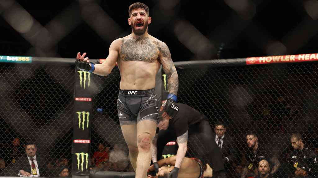 Ilia Topuria, tras noquear a Jai Herbert en el evento de Londres de la UFC