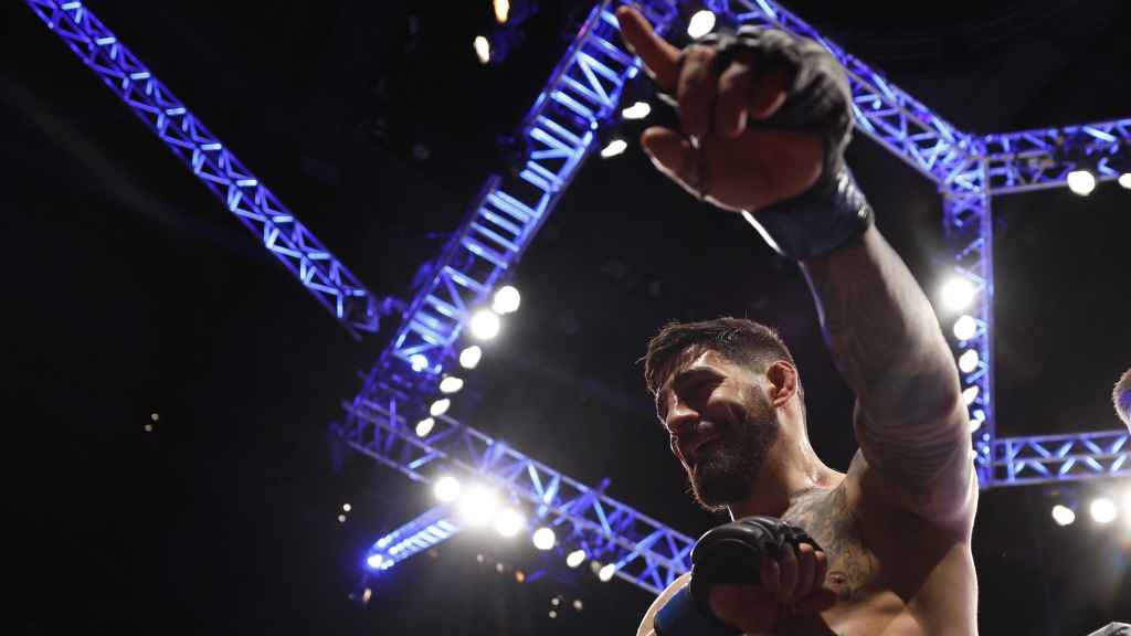 Ilia Topuria, tras vencer a Jai Herbert en el evento de Londres de la UFC