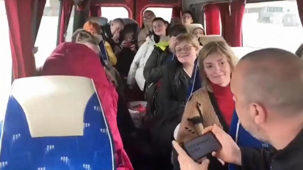 Personas refugiadas llegando a A Coruña.