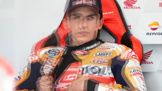 Fotomontaje de Marc Márquez visto con el efecto que genera la diplopia