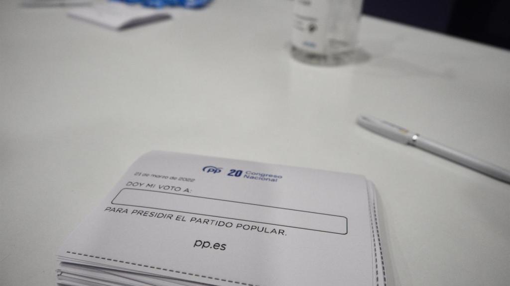 Papeleta de votación para presidir el Partido Popular.