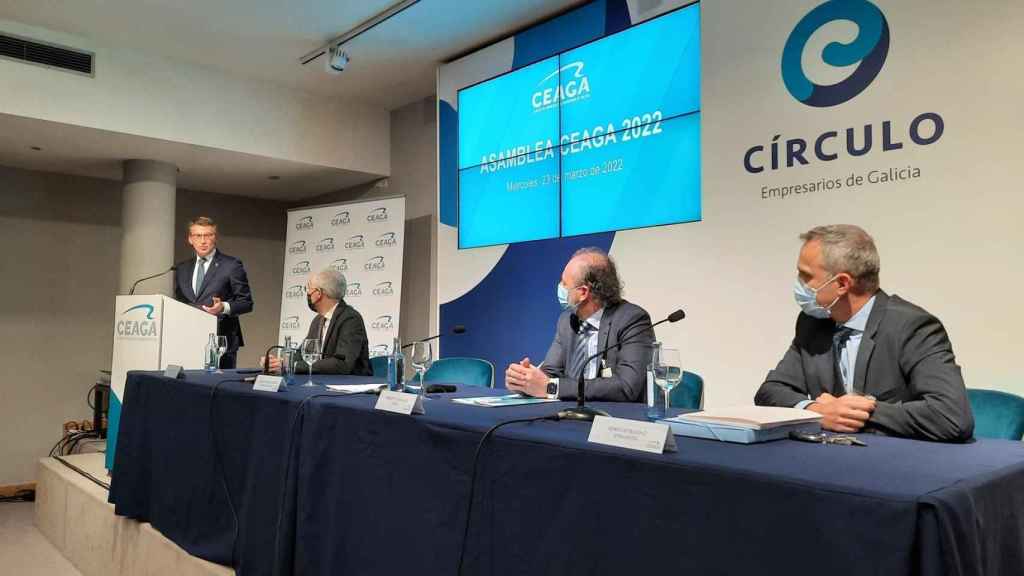 Feijóo durante su intervención en la Asamblea Anual de Ceaga.
