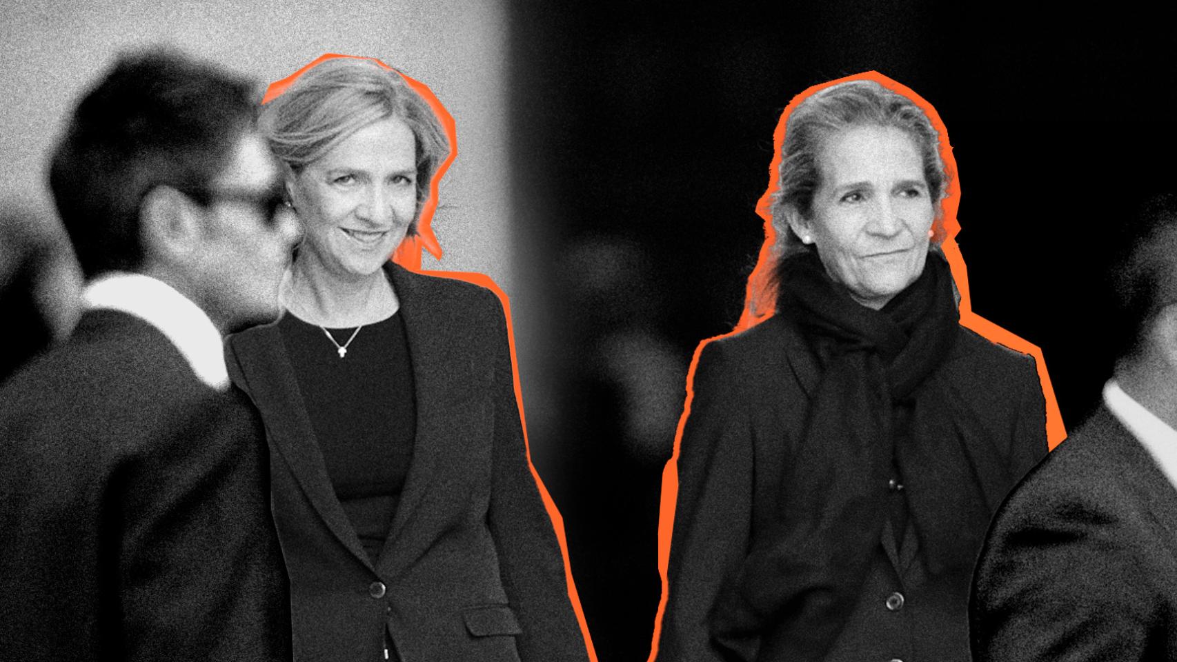 Las infantas Cristina y Elena de Borbón.