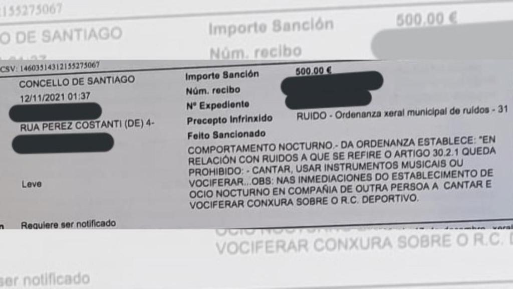 La multa de 500 euros que recibió Sito por vociferar cánticos sobre el Dépor.