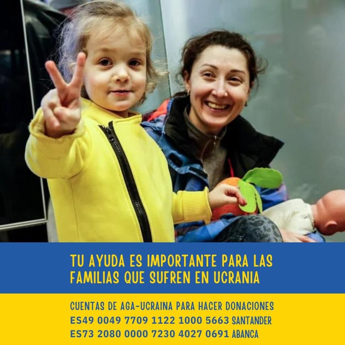 Cuentas de AGA-Ucraína en las que se puede donar.