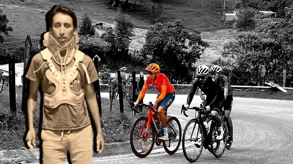 Egan Bernal, en un fotomontaje que muestra su evolución en dos meses.