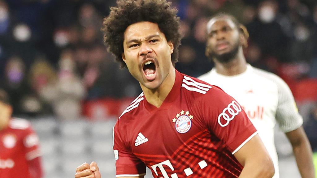 Serge Gnabry, en un partido del Bayern Múnich de la temporada 2021/2022