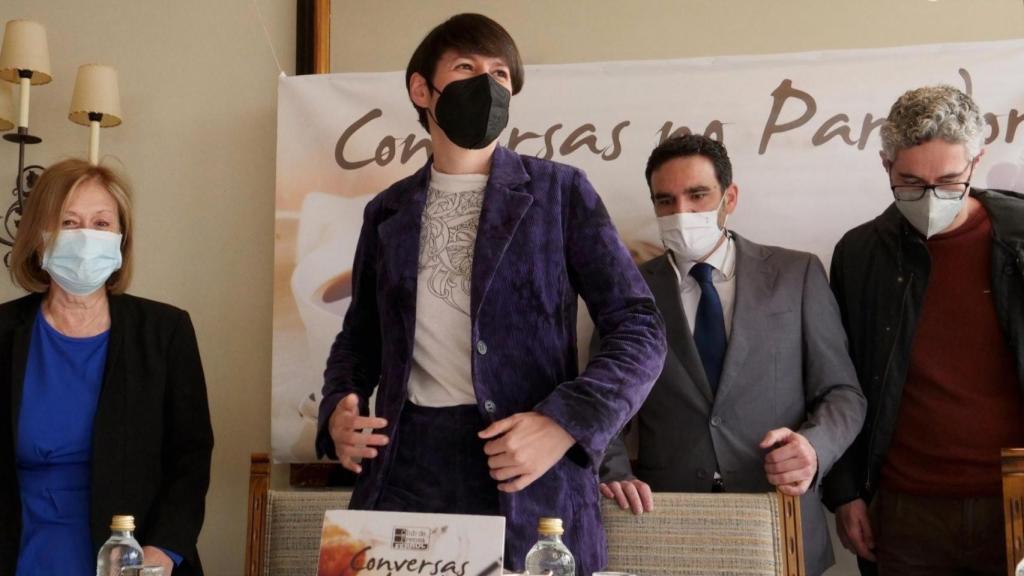 Ana Pontón en un desayuno informativo en Ferrol.