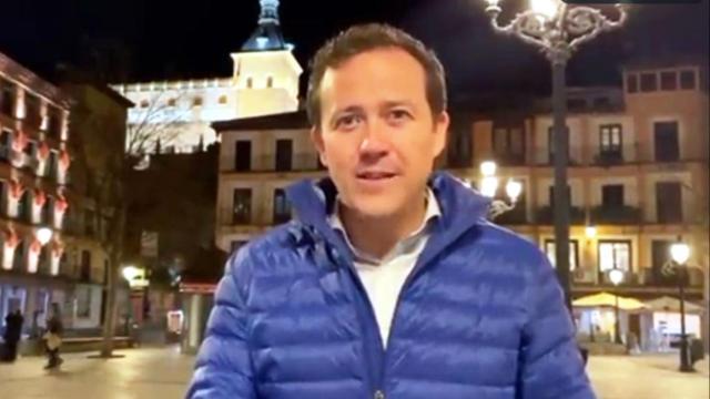 Carlos Velázquez en un vídeo grabado el miércoles en la plaza de Zocodover.