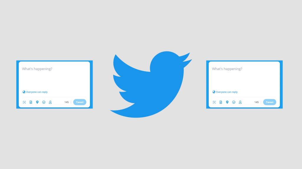 Logo de Twitter junto a dos tuits.