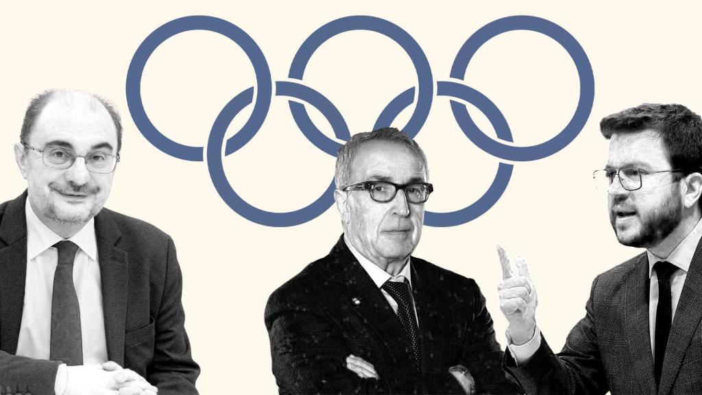 Javier Lambán, Alejandro Blanco y Pere Aragonès