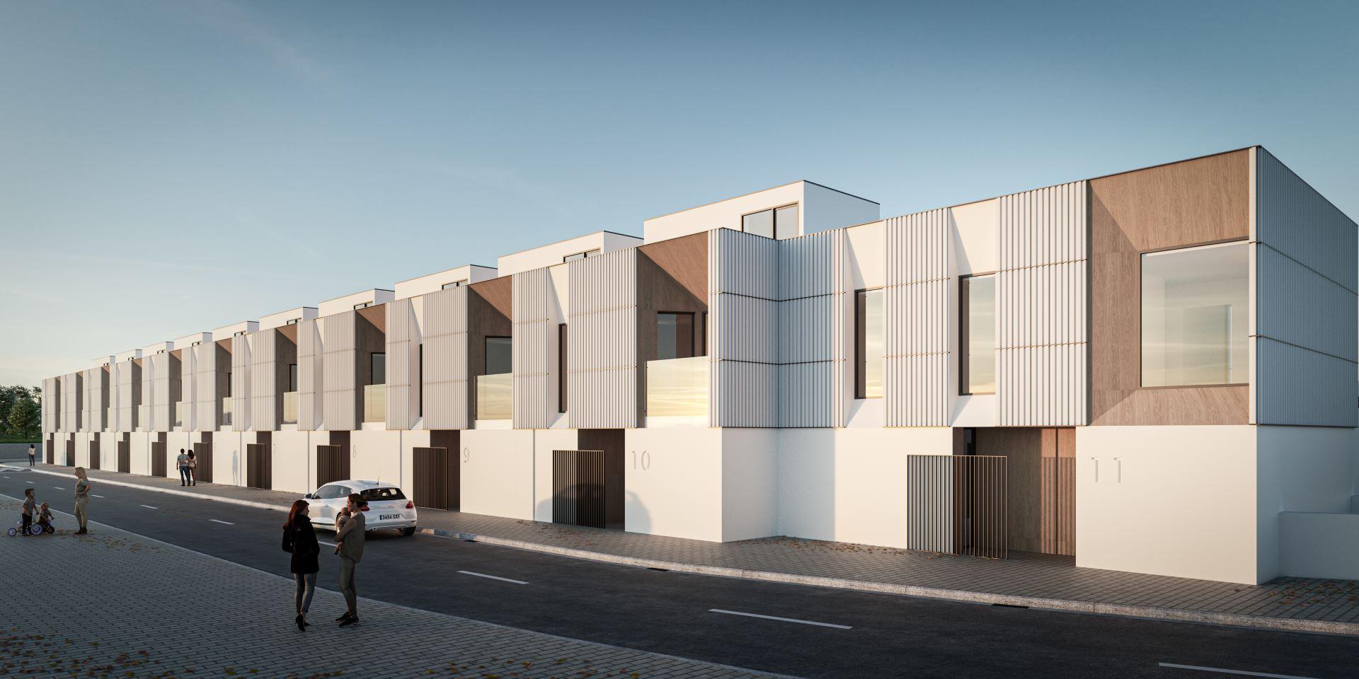 Aspecto de los chalés desde fuera y desde la zona común