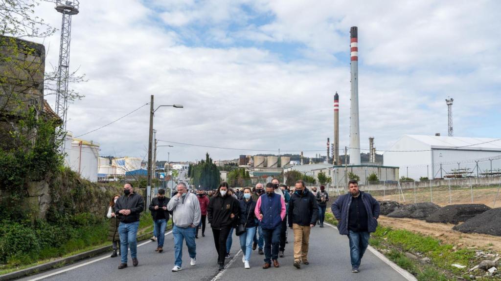 Manifestación en la refinería
