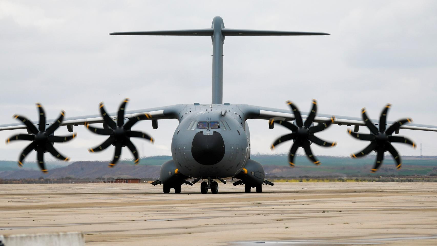 Uno de los A400M españoles que ha llevado armas a Ucrania a través de la base aérea polaca de Rzeszów o Resovia.
