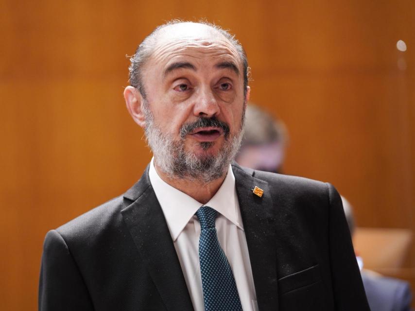 Javier Lambán, líder del PSOE regional, durante un acto como presidente de Aragón