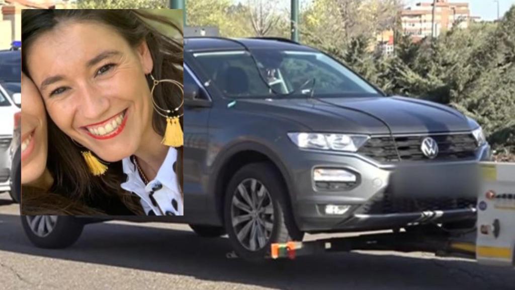 Imagen de Esther López y del Volkswagen TRoc de su amigo Óscar
