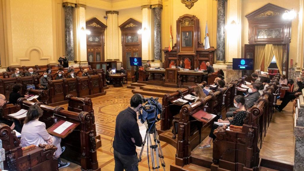 Una imagen del pleno de A Coruña, hoy jueves.
