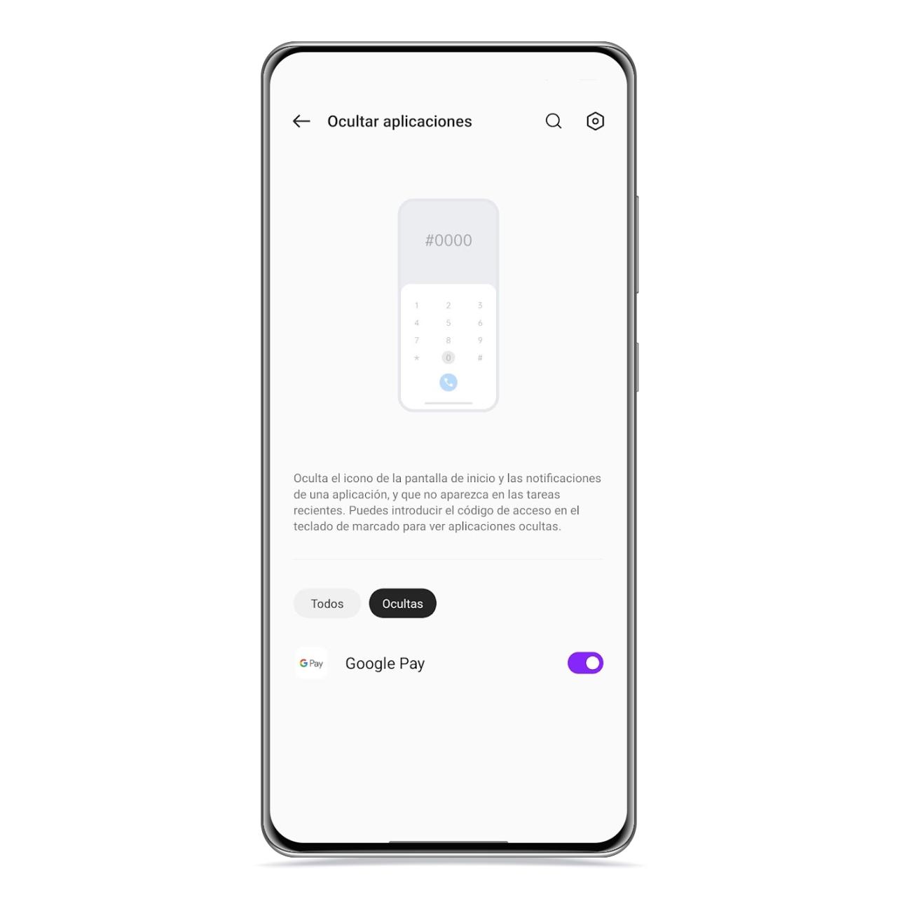 Ocultar aplicaciones
