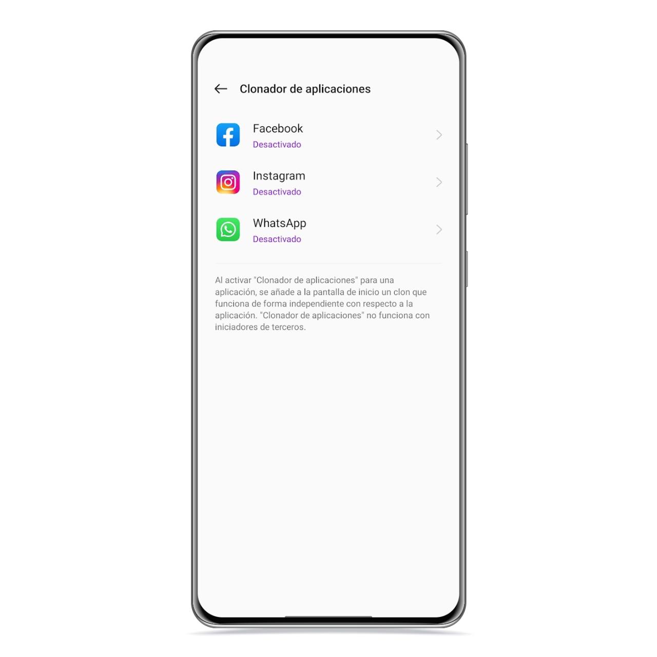 Clonador de apps en OPPO