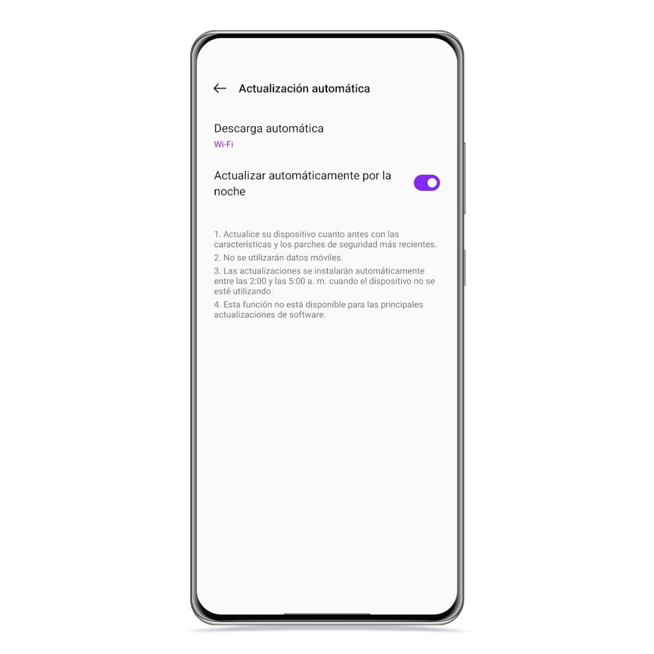 Actualización automática en OPPO