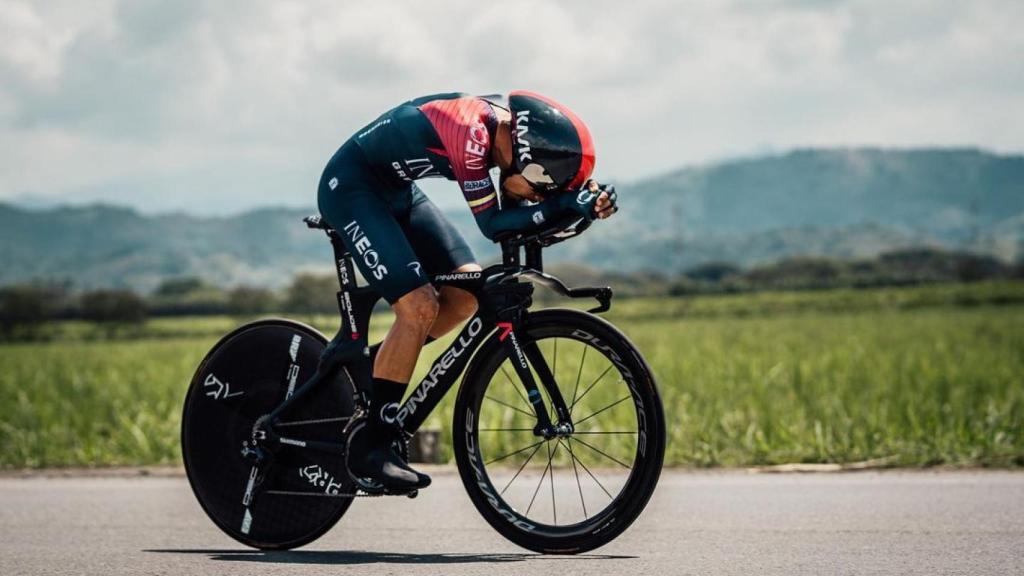Daniel Felipe Martínez durante una prueba contrarreloj
