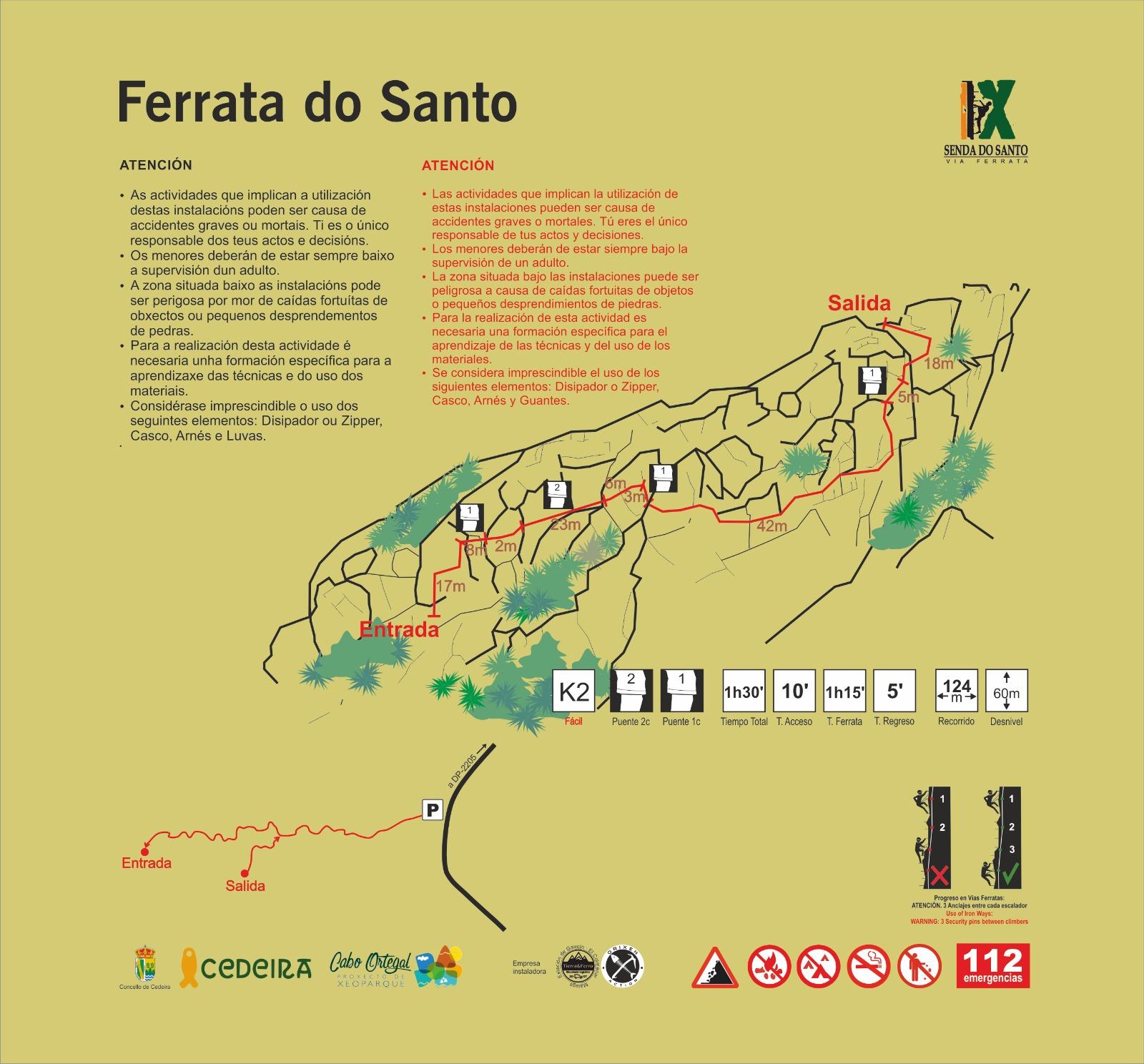 Vía Ferrata do Santo. Fuente: Orixen.