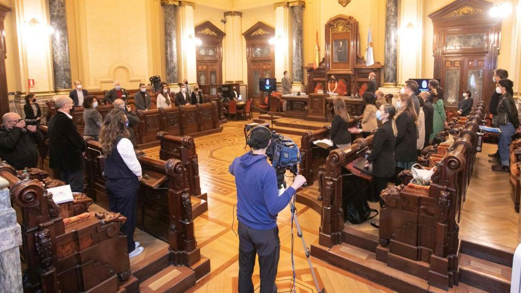 El pleno municipal de A Coruña, minutos antes del inicio de la sesión.