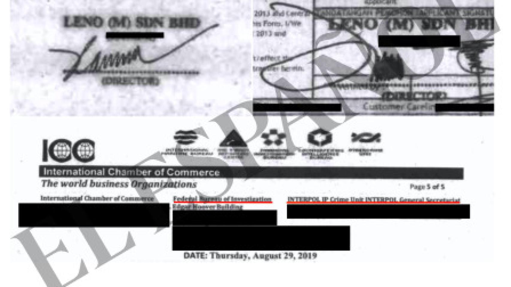 Distintas firmas atribuidas a la empresa en los documentos aportados por los comisionistas.