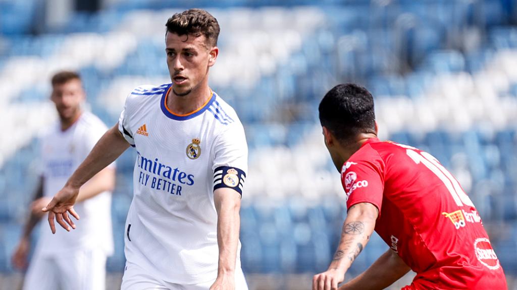 Antonio Blanco, en el Real Madrid Castilla - Alcoyano de la temporada 2021/2022