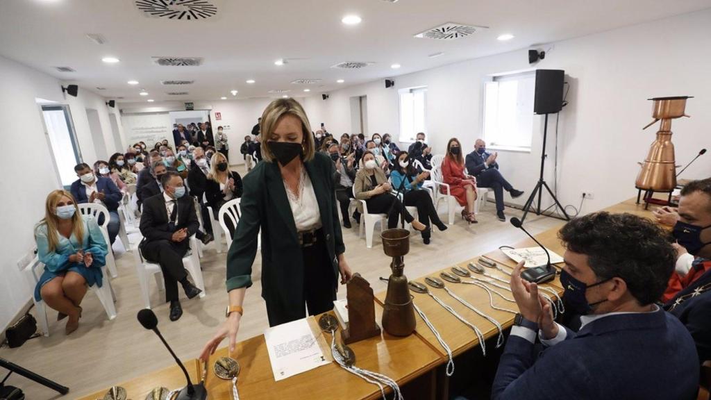 La conselleira de Política Social, Fabiola García, en Portomarín.