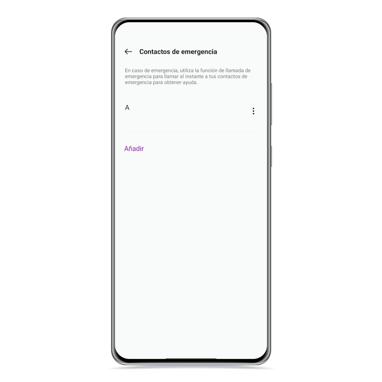 Contacto de emergencia en OPPO