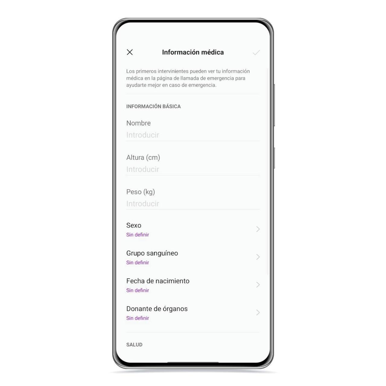 Información de emergencia en OPPO