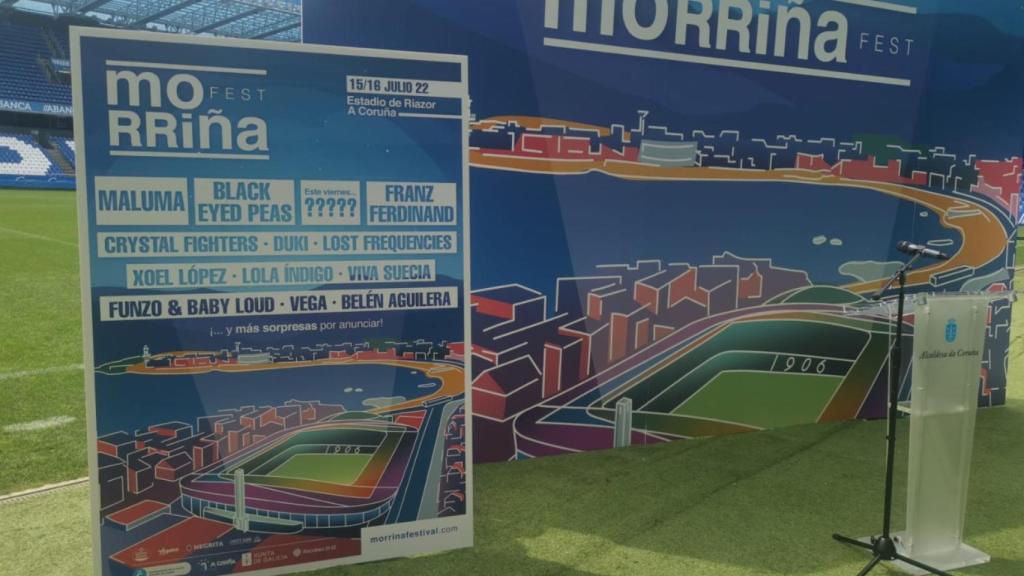 Cartel del Morriña Fest en el estadio de Riazor.