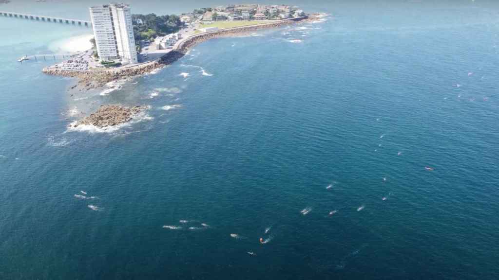 Imagen de la primera edición de la Travesía a Nado Illa de Toralla.