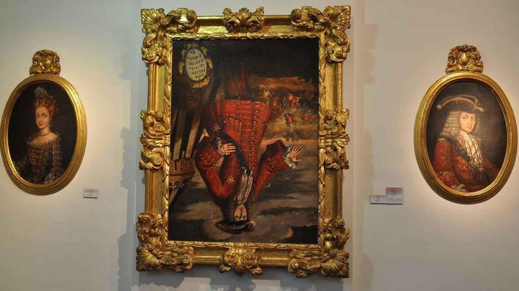 Imagen de archivo del retrato de Felipe V boca abajo.